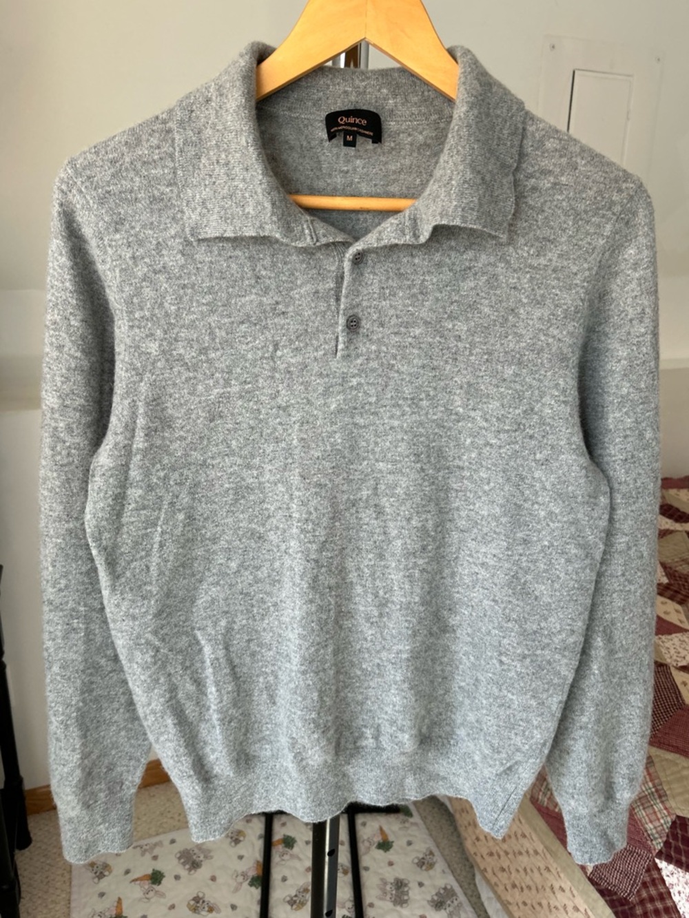 Quince Cashmere Polo Sweater